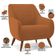 Kit 02 Poltronas Decorativa Fixa Pés de Madeira Paloma D02 Veludo Telha C-262 - Lyam Decor