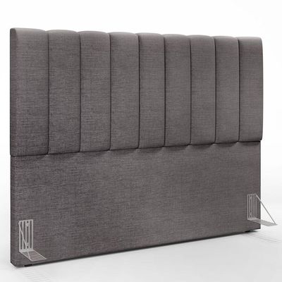 Kit Cabeceira Cama Box Casal Queen 160cm Calçadeira Baú Dália W01 Linho Cinza Escuro - Lyam Decor