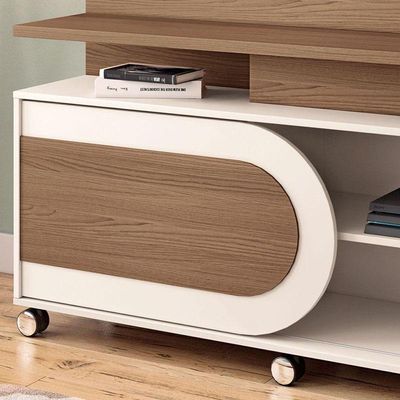 Estante Home Theater órbis Castanho Off White - Hb Móveis
