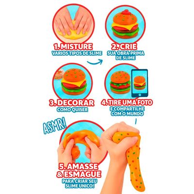 Mini Kit de Slime de Hamburger Slimy DIY Street Food Crush
