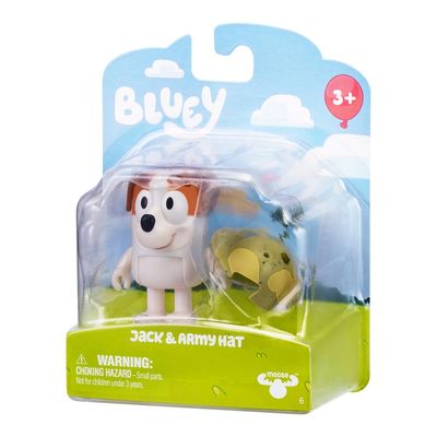 Boneco Colecionável 6cm Bluey - Jack com Chapéu de Soldado