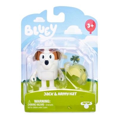 Boneco Colecionável 6cm Bluey - Jack com Chapéu de Soldado