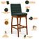 Kit 02 Banquetas Altas Para Cozinha Sala de Jantar Fixa Mila B04 Linho Verde Musgo - Lyam Decor