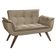 Poltrona Namoradeira Opalla Suede Base Palito Cappuccino