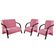 Kit 3 Peças Poltrona Decorativa Sevilha Sala Suede Rosa