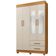 Guarda Roupa Leblon 4 Portas 2 Gavetas 5 Prateleiras Cinamomo Off