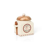 Pote Decorativo Copa E Cia Versailles Natalino Em Cerâmica Artesanal Merry Christmas - 13 X 15 Cm