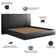 Cama King Flutuante Com Cabeceira 195cm Astra S04 Couríssimo Preto - Lyam Decor