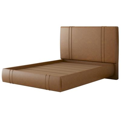 Cama Casal Flutuante Com Cabeceira 140cm Astra S04 Couríssimo Caramelo - Lyam Decor