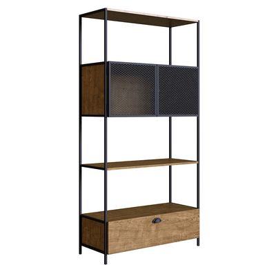 Estante 01 Porta New 180 cm Vermont e Preto - D'Rossi