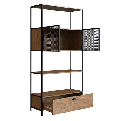 Estante 01 Porta New 180 cm Vermont e Preto - D'Rossi