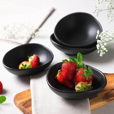 Kit 6 Cumbucas Orgânicas Preto Matte 265ml Porto Brasil Cerâmica Bowls Salada Porções