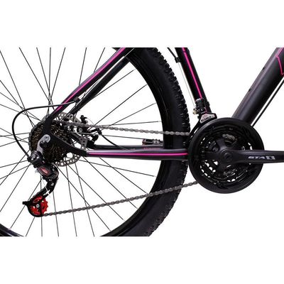 Bicicleta Ksw Aro 29 Feminina Alumínio 21 Marchas Freio A Disco Preto Fos -ad Rosa 21
