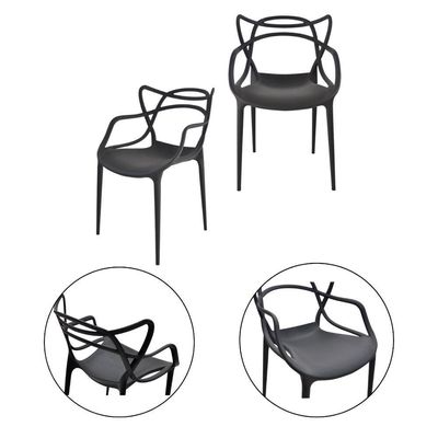 Kit 2 Cadeiras Allegra Ambientes Variados Ergonômica E Forte preto