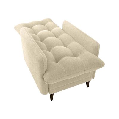 Poltrona De Amamentação Com Puff Luxo Confortável Montreal Matrix Boucle Bege