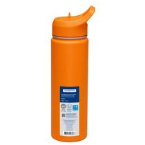 Garrafa Térmica com Canudo 650ml Tramontina Laranja Squeeze Aço Portátil