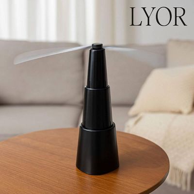 Kit 2 Ventiladores de Mesa a Pilha Repelente Insetos Retrátil Pequeno Lyor Plástico Preto