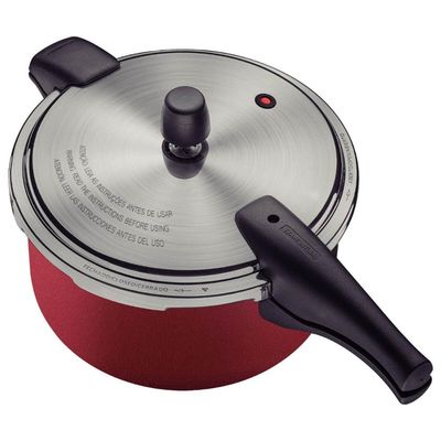Panela de Pressão Tramontina 6L Vancouver Effrect Antiaderente Starflon Max Vermelho
