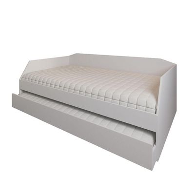 Sofá Cama Solteiro Duo Com Cama Auxiliar Em Mdf Reforçado 15mm Branco