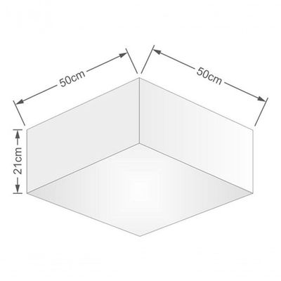 Plafon Quadrado Md-3012 Cúpula Em Tecido 21/50x50cm Palha - Bivolt