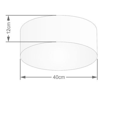 Kit Plafon Cilíndrico Md-3005 E Pendente Md-4019 Cúpula Em Tecido 40cm Algodão Crú - Bivolt