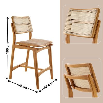 Conjunto Com 2 Banquetas Eva Premium Milano Imbuia Natural
