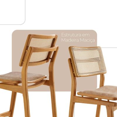 Conjunto Com 2 Banquetas Eva Premium Milano Imbuia Natural