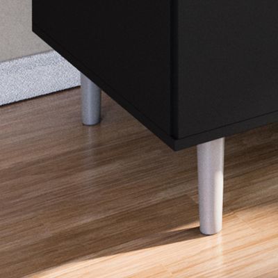 Balcão Para Cooktop 1,20m 5 Bocas 2 Portas E 3 Gavetas Turim Preto