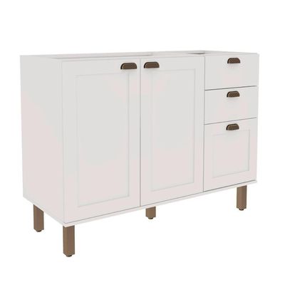 Balcão De Cozinha Genialflex Iluminata 120cm Sem Tampo Bco