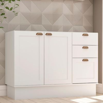 Balcão De Cozinha Genialflex Iluminata 120cm Sem Tampo Bco