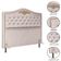 Cabeceira Cama Casal King 195cm Com Tachas Imperial Veludo J02 Bege - Mpozenato