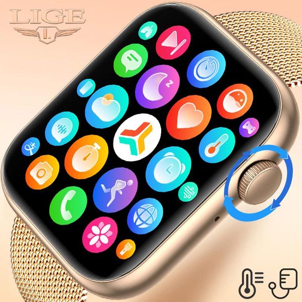 Relógio Inteligente LIGE com Monitor de Temperatura Corporal 1.85