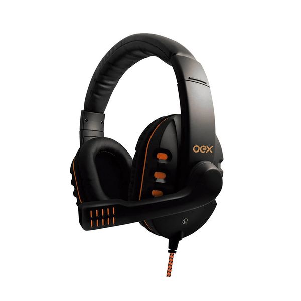 Headset Gamer OEX Game Action Preto e Laranja HS200