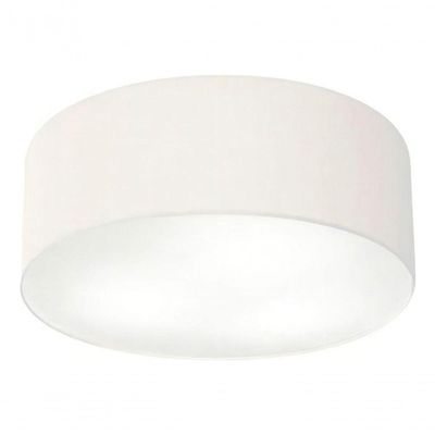 Plafon Cilíndrico Md-3006 Cúpula Em Tecido 60x15cm Branco - Bivolt