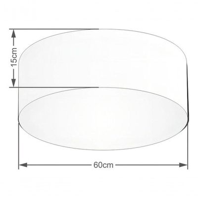 Plafon Cilíndrico Md-3006 Cúpula Em Tecido 60x15cm Branco - Bivolt