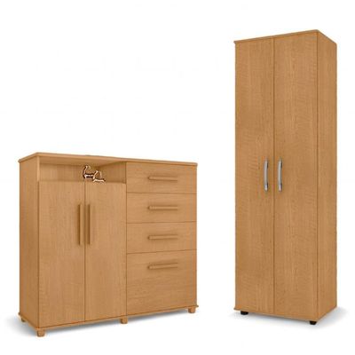Conjunto De Cômoda E Multiuso Naturalle Para Quarto