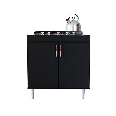 Balcão Cooktop Turim 2 Portas - Movelove Preto