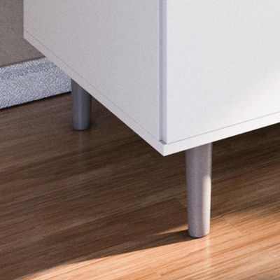 Balcão Em Mdp Para Cooktop 1,20m 5 Bocas 2 Portas E 3 Gavetas Turim Branco Branco