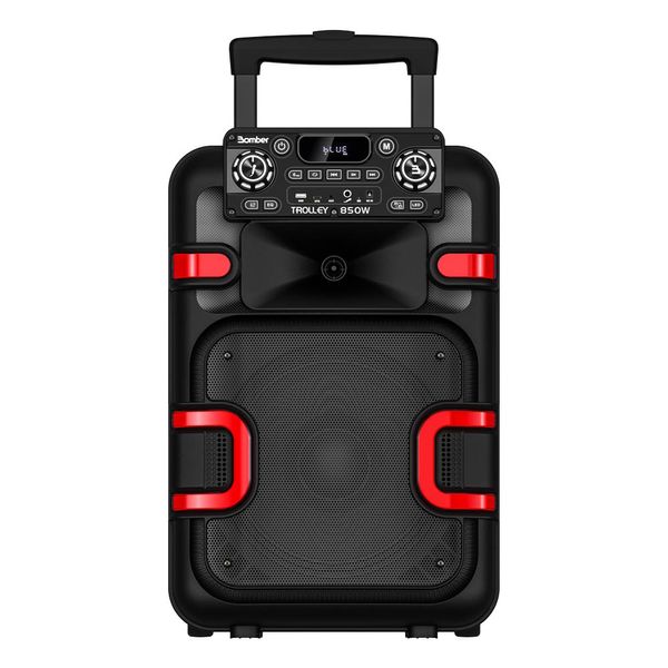 CAIXA ACUSTICA BLUETOOTH 12 POL TROLLEY 850 850w BOMBER