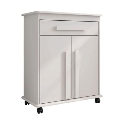 Armário Balcão Multiusocom Rodízios Chile Branco RV Móveis