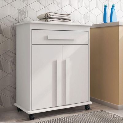 Armário Balcão Multiusocom Rodízios Chile Branco RV Móveis