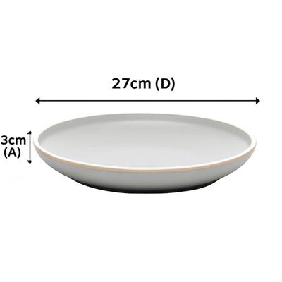 Kit 24 Pratos Melamina 27cm Rasos Cinza Wolff Class Restaurante Redondo Mesa