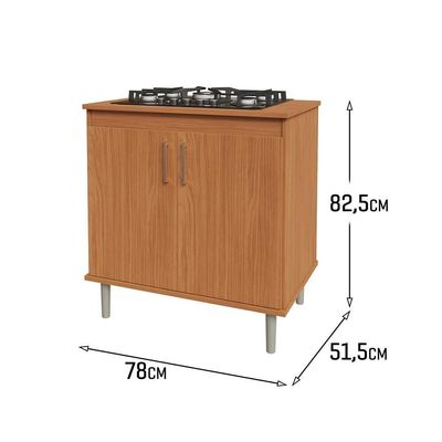 Balcão Para Cooktop De Cozinha Para Cooktop 5 Bocas 2 Portas Turim Nature