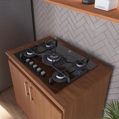 Balcão Para Cooktop De Cozinha Para Cooktop 5 Bocas 2 Portas Turim Nature