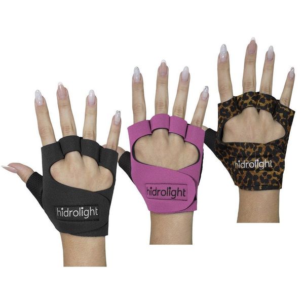 Kit 3 Pares de Luva de Musculação Hidrolight Neoprene M / Marrom e Preto