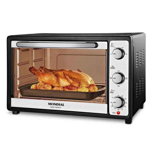 Forno Elétrico 52L Modial Grand Family II 1800W FRN-52-B Preto e Inox 220V