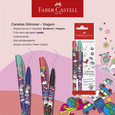 Caneta Esferográfica 1.0 Azul e Preta C2 Viagem ES/PPC102 - Faber