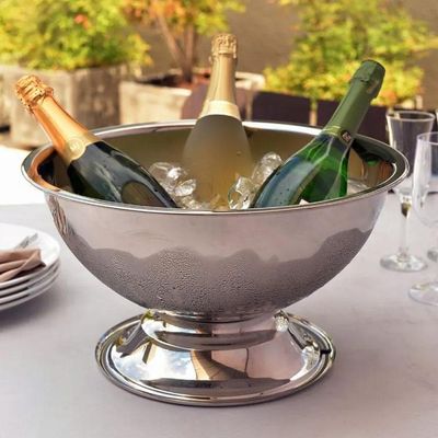 Champanheira em aço inox Brinox Lyon capacidade 6 litros com coletor e sem grade