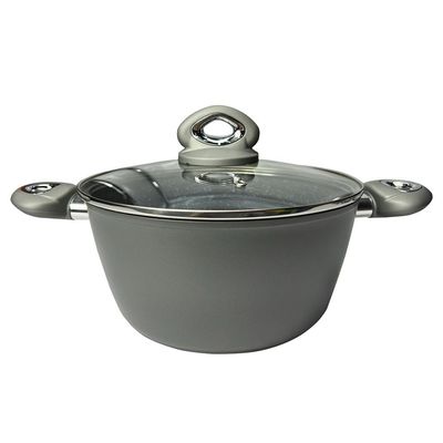 Caçarola em alumínio e tampa Bialetti Petravera Plus 24cm cinza