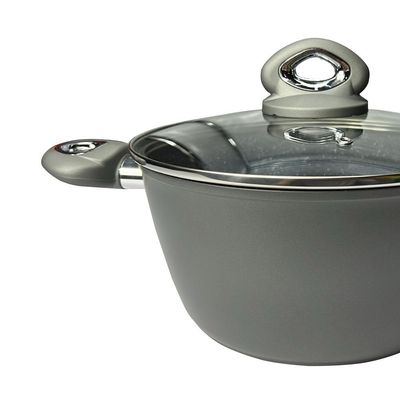 Caçarola em alumínio e tampa Bialetti Petravera Plus 24cm cinza